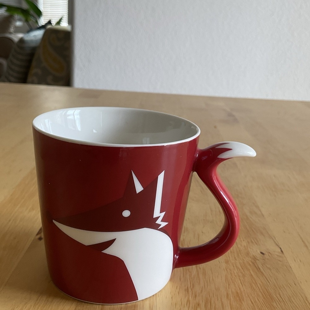 Starbucks Coffee Tea Mug‎ 2012 Red Fox Tail Handle New Bone China
